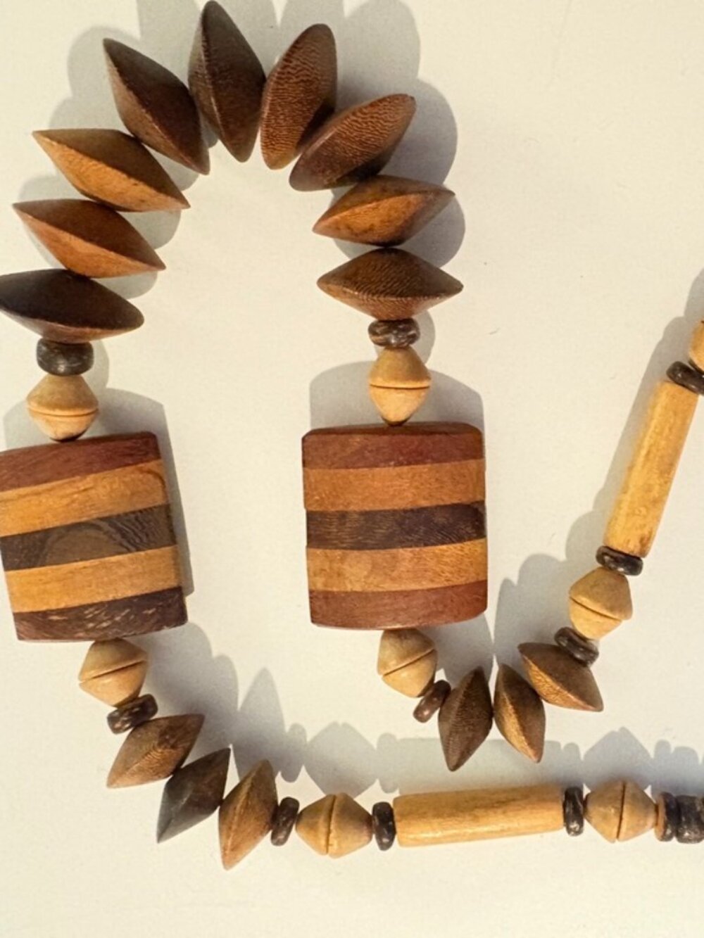 Vintage Chunky Wood Bead Necklace